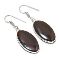 Natural Iron Tiger Eye Gemstone 925 Sterling Silver Jewelry Earring 1.77  AEE-10700