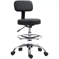 Ergonomiška darbo kėdė su atrama kojoms, juoda