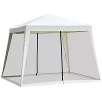 Sodo pavėsinė su tinkleliu nuo uodų - kreminė balta, 3x3 m