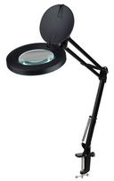 Darbo šviestuvas 230Vac 12W su didinamuoju Ø127mm stiklu, 5 dioptrijos, juodas, pritemdomas, SMD LED