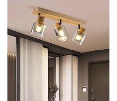 Brilagi - Taškinis šviestuvas HYGGE 3xE14/15W/230V mediena/dūminis