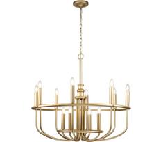 Kichler KL-CAPITOL-HILL12-PNBR-Liustra ant grandinės. CAPITOL HILL 12xE14/40W/230V auksinė