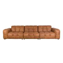 Konjako rudos spalvos sofa iš odos 364 cm Hackman – Dutchbone