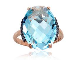Auksinis žiedas Diamond Sky "Royal Topaz VII" iš raudono, 585 prabos aukso