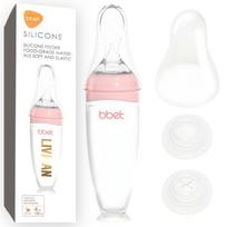 Minkštas silikoninis kūdikių maitinimo buteliukas su šaukšteliu LIVMAN SE04047-D švelnios konsistencijos, homogeniškam maistui, 120ml