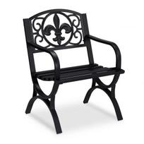 Metalinė senovinė sodo kėdė 85,5x60x56cm., juodos spalvos
