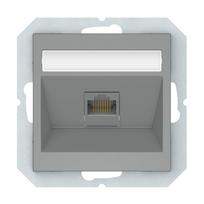 Kompiuterio lizdas VILMA QR1000, 1 vietos, įleidžiamas, RJ-45, be rėmelio, pilka matinė sp., KLRJ45-