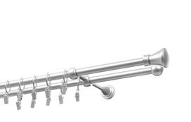 Dvigubas karnizas metalinis 16 mm + 16 mm ELIZA, 200 cm, matinio chromo