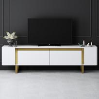TV staliukas Asir Yildiz, 180x50x30 cm, baltas