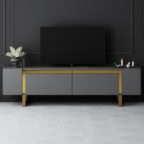 TV staliukas Asir Yildiz, 180x50x30 cm, antracito aukso spalvos