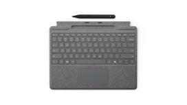 Microsoft Surface Pro Keyboard - Tastatur - mit Trackpad, Beschleunigungsmesser, Surface Slim Pen 2 Ablage- und Ladeschale - QWERTY - Englisch - Schwarz - mit Slim Pen 2 - für Surface Pro 10, Pro 11, Pro 8, Pro 9, Pro Copilot+ PC, Pro Copilot+ PC for Business (8X8-00163)