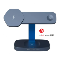 CANYON Wireless Charging Station Hexagon 310 3in1 DarkGrey/Blue