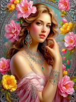 Diamond Painting New Collection Sexy Women Flower Diy Full Rhinestone Embroidery Beautiful Goddess Mosaic Cross Stitch Kits Wall Decor Square drill 30x40cm