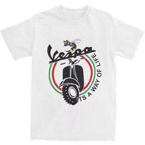 V-Vespas Motociklo Logotipo Marškinėliai Harajuku Marškinėliai Trumpomis Rankovėmis Y2K Retro Marškinėliai Vasariniai Medvilniniai Apvaliu Kaklu 4XL 5XL 6XL Viršutiniai Marškinėliai S balta