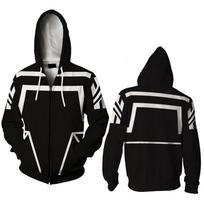 Legion Joey Black Cosplay Zip Up Hoodie Game Dead By Daylight 3D Printing Sweatshirts Long Sleeve Fleece Men Women Pullovers S