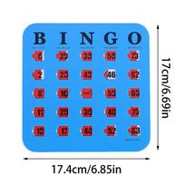 5 vnt. slankiojantieji Bingo žaidimo kortelės su uždangomis ir slankikliais, Loginio mąstymo dėlionės žaidimas, Loterijos kortelės, Pirštų galiukų vakarėlio žaidimas mėlyna