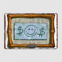 Mr. Krabs First Dollar Poster Metal Plaque Wall Pub Wall Vintage Plaques Tin Sign Poster 20x30cm