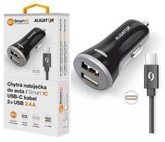 ALIGATOR Mobile device charger, GPS, mobile phone, portable gaming console, smartphone, tablet—black, cigar lighter, fast charging, auto