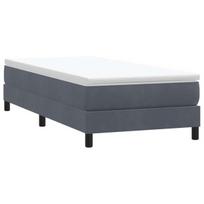 vidaXL Box Spring Lova be čiužinio Tamsiai pilka 90x210 cm aksomas