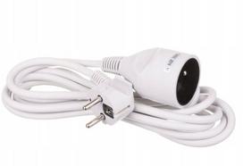 Prailginimo kabelis 1 lizdas su įžeminimu 3 m baltas 230 V IP20 3x1,0 mm²