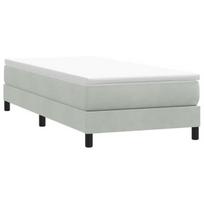 vidaXL Box Spring Lova be čiužinio Šviesiai pilka 90x210 cm aksomas