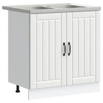 vidaXL Kriaušės pagrindinė spintelė Lucca 2 pcs Balta Apdirbta mediena