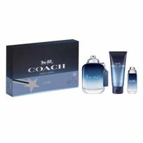 Set Coach: Blue moterims: tualetinis vanduo EDT, 90 ml + dušo želė, 90 ml + tualetinis vanduo EDT, 120 ml