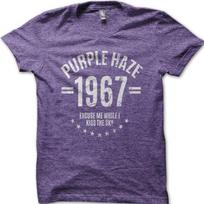 Purple Haze 1967 JJimmy Hendrix įkvėptas medvilninis marškinėlis 9030 S gray