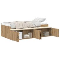 vidaXL Lovos rėmas Amatininkų ąžuolas 90 x 200 cm Apdirbta mediena