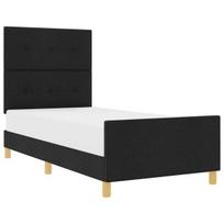 vidaXL Lovos rėmas su galvūgalio Juoda 90 x 200 cm audinys