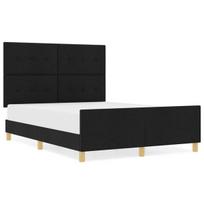 vidaXL Lovos rėmas su galvūgalio Juoda 140 x 190 cm audinys