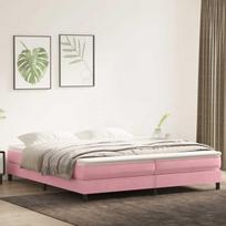 vidaXL Box Spring Lova be čiužinio Rožinė 200x220 cm aksomas