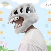 Dinozaurų skeletas su gobtuvu Pliušinis žaislas Cosplay kepurė Lėlė Dovana Single-headed dragon