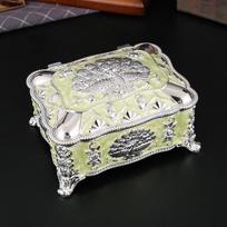 Naujas didelis povas papuošalas Europos metalinė papuošalų dėžutė aukščiausios klasės vestuvinė dovanų dėžutė laikymo dėžutė ornamentas 11.4*8.5*6.5 sidabro žalia spalva