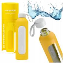 Wessper B1 motyvacinis 1000 ml stiklinis buteliukas su matavimo taurele, skirtas fitnesui, užplombuotas