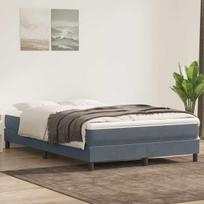 vidaXL Box Spring Lova be čiužinio Tamsiai pilka 160x220 cm aksomas