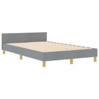 vidaXL Lovos rėmas su galvūgalio Šviesiai pilka 120 x 190 cm audinys