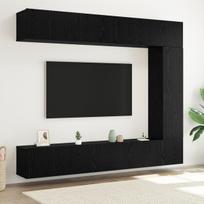 vidaXL TV spintelių komplektas 5 pcs Juodas ąžuolas Apdirbta mediena