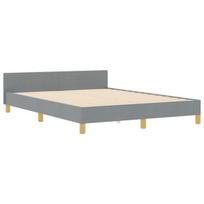 vidaXL Lovos rėmas su galvūgalio Šviesiai pilka 140 x 190 cm audinys
