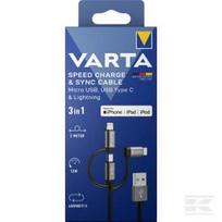 Micro USB / USB Type-C / Lightning kabelis VT57937