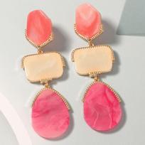 ZA hot-selling cross-border same bohemian fashion dopamine color acetate resin alloy water drop long earrings