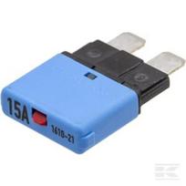 Terminis saugiklis su rankiniu atstatymu 28V 15A 34.4mm mėlynas E.T.A SI25015