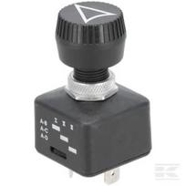Rotacinis jungiklis ON-ON-ON 12-24V peiliniai kontaktai 6.3mm SW10015KR