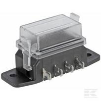 Saugiklių dėžutė 4 vietų peiliniams saugikliams max 32V 15A (ATO/ATC) 8x6.3mm FB10004KR