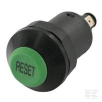 Paspaudžiamas jungiklis reset apvalus žalias 11215410PN
