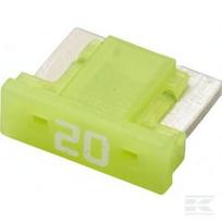 Žemo profilio MINI peilinis saugiklis 20A ilgis 8.4mm geltonas pakuotė 5 vnt Hella 8JS728596332