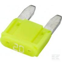 MINI peilinis saugiklis 32V 20A ilgis 16.3mm geltonas pakuotė 10 vnt Hella 8JS728596232