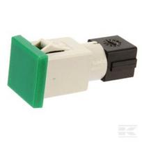 Įspėjamoji lemputė kvadratinė, 12/24V, žalia, prisukama, 22,5x22,5, Cobo 9451000