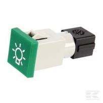 Įspėjamoji lemputė kvadratinė, 12/24V, žalia, prisukama, 22,5x22,5, Cobo 9456000
