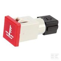 Įspėjamoji lemputė kvadratinė, 12/24V, raudona, prisukama, 22,5x22,5, Cobo 9476000